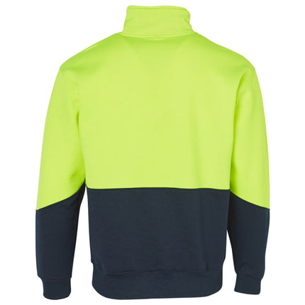 Hi Vis Long Sleeve Half Zip Fleece Sweater – Day Use Safety (Free Logo)