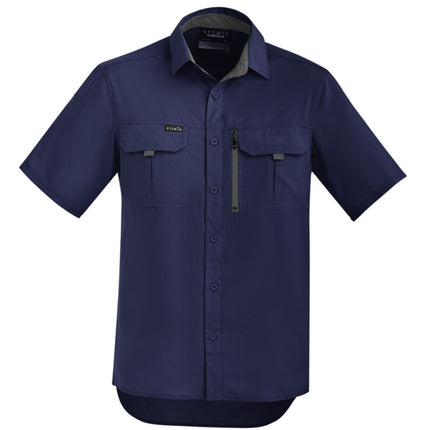 The Syzmik Men's Outdoor Short Sleeve Shirt is designed for comfort and performance with its lightweight, breathable fabric that keeps you cool during active outdoor work.