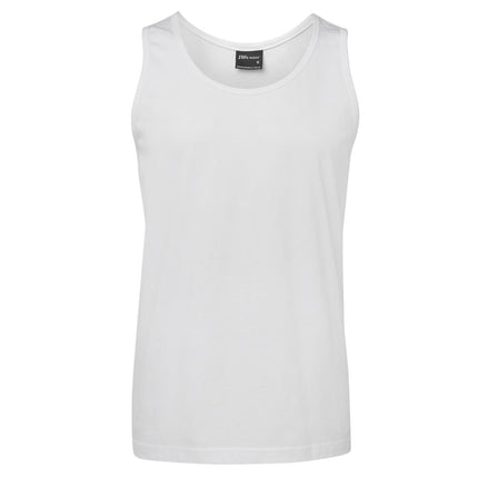JB's Men's Singlet in White, unbranded clean front view