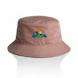 AS Colour Bucket Hat 1117 Hazy Pink with example mountain embroidery, product-only