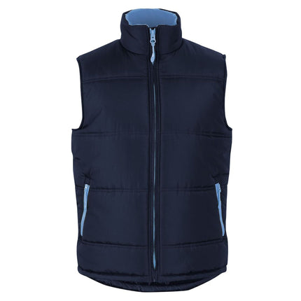 Stay warm and stylish with the Urban Puffer Vest featuring a bold contrast zipper.