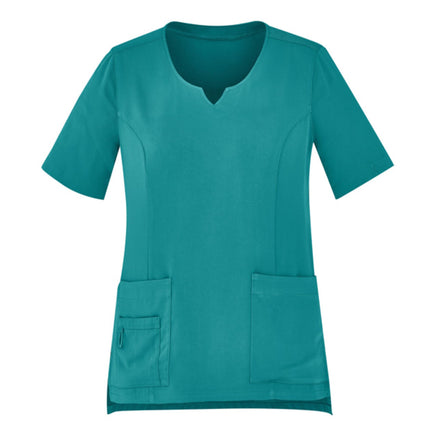 Biz Care Womens Avery Round Neck Scrub Top