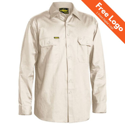 Bisley Cool Lightweight Long Sleeve Drill Shirt