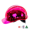 Pink Suregard CV63 Clearview hard hat with visible suspension harness