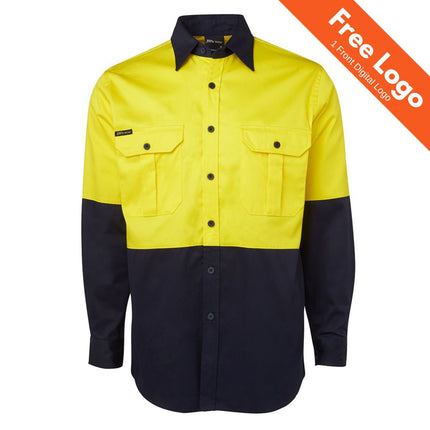 JB's Wear Hi-Vis L/S 190G Work Shirt