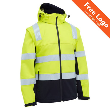 Bisley Hi-Vis Taped 3 in 1 Softshell Jacket