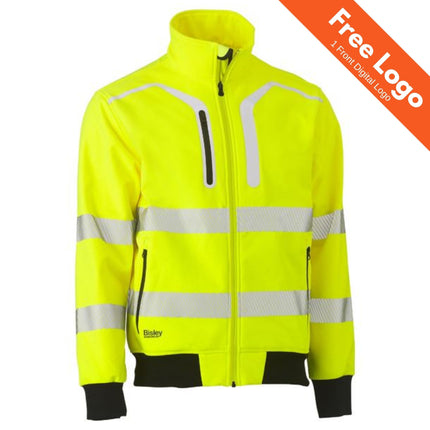Bisley Hi-Vis Soft Shell Day & Night Bomber Jacket