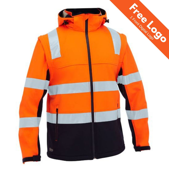 Bisley Hi-Vis Taped 3 in 1 Softshell Jacket