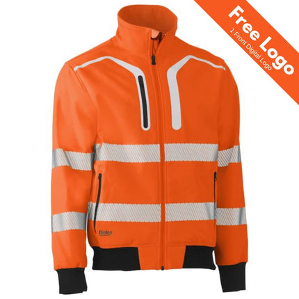 Bisley Hi-Vis Soft Shell Day & Night Bomber Jacket