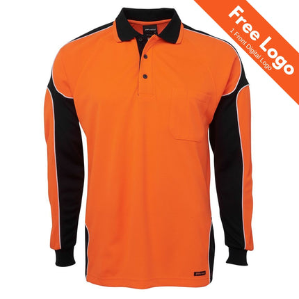 JB's Hi-Vis Long Sleeve Arm Panel Polo