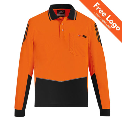 Syzmik Flux Hi-Vis Long Sleeve Polo