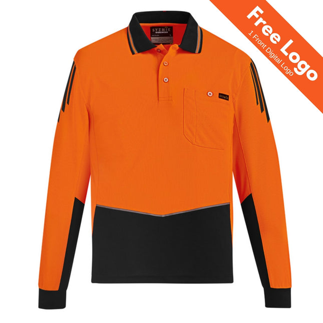 Syzmik Flux Hi-Vis Long Sleeve Polo