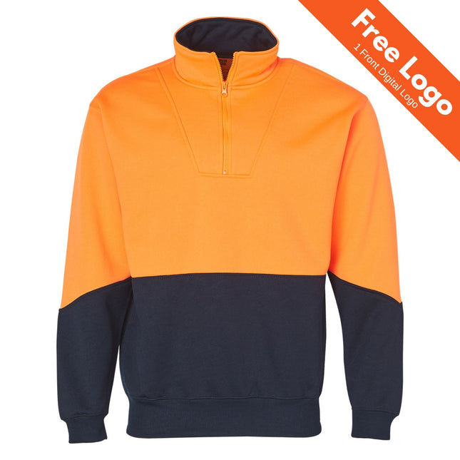 Hi Vis Long Sleeve Half Zip Fleece Sweater