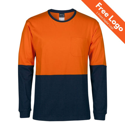 JB's Wear Hi-Vis Long Sleeve Crew Neck T-Shirt