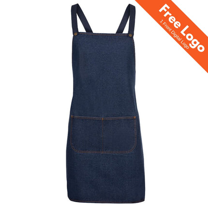 JB's Wear Cross Back Denim Apron with Strap