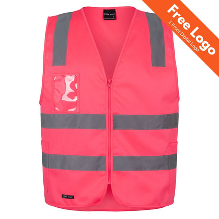 JB's Wear Hi Vis (D+N) Zip Safety Vest