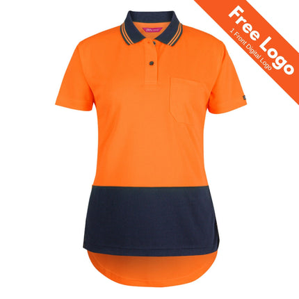 JB's Wear Ladies Hi-Vis Short Sleeve Drop Tail Polo