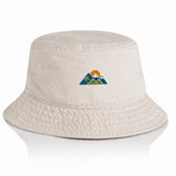 AS Colour Faded Bucket Hat 1181 Faded Bone with example mountain embroidery, product-only