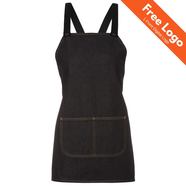 JB's Wear Cross Back Bib Denim Apron with Straps