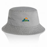 AS Colour Faded Bucket Hat 1181 Faded Grey with example mountain embroidery, product-only