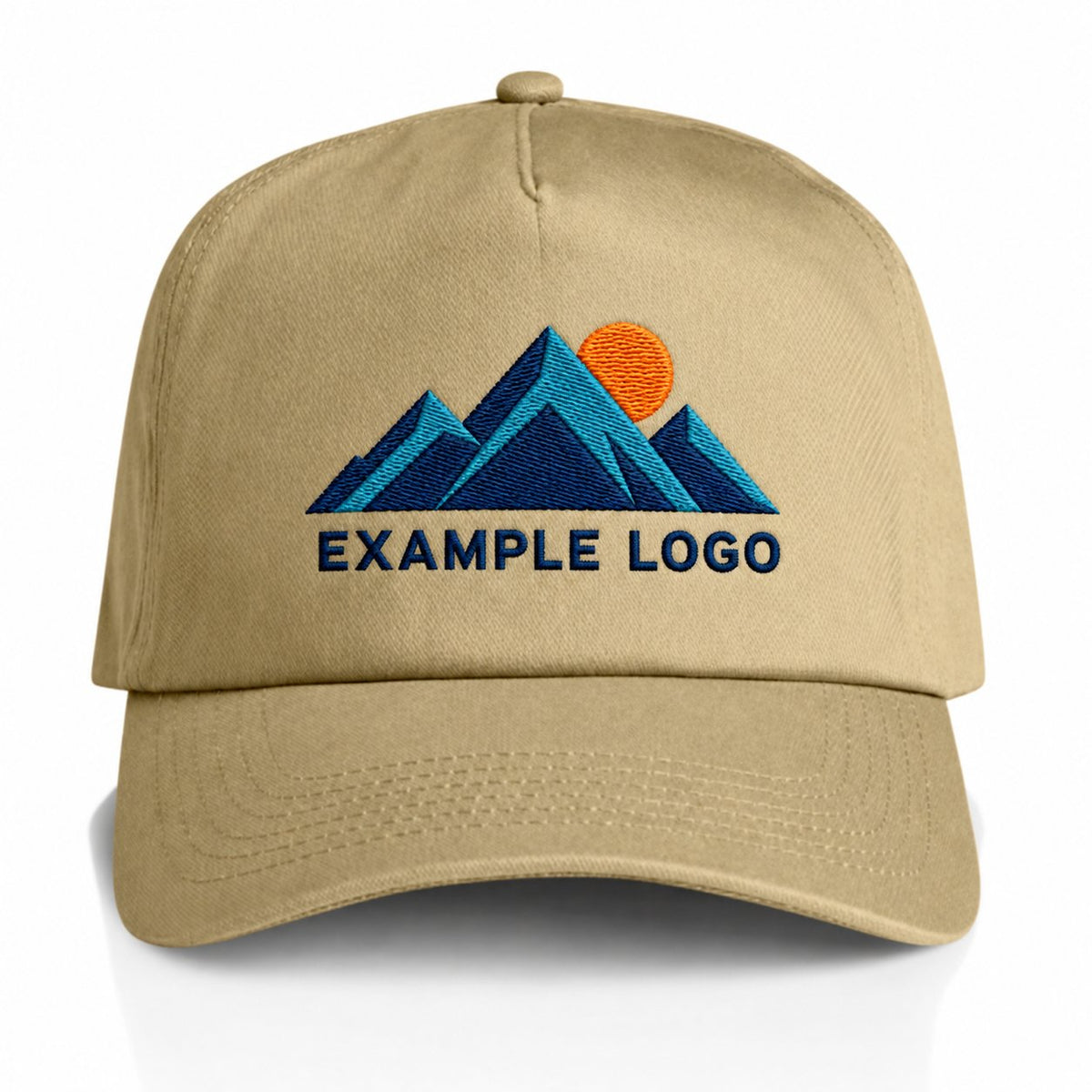 Example logo embroidered on the front of the cap