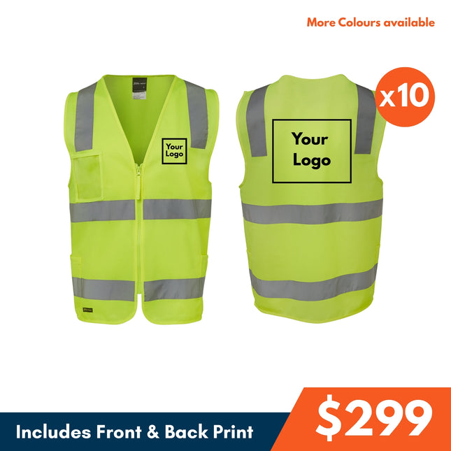 10 Safety l Vest, Front and Back DTF Print