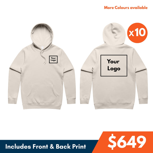 10 Hoodie, Front and Back DTF Print