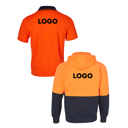 Winning Spirit Hi-Vis Safety Custom Workwear Bundle – 4 Polo Shirts + 2 Hoodies with Free Logo