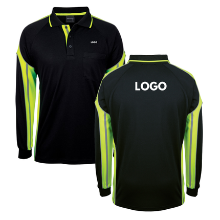 JB's Wear Custom Uniform Bundle – 10 Long Sleeve Polo Shirts with Free Logo