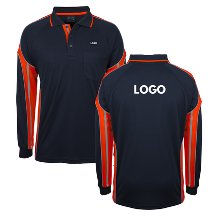 JB's Wear Custom Uniform Bundle – 10 Long Sleeve Polo Shirts with Free Logo