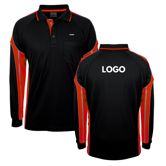 JB's Wear Custom Uniform Bundle – 10 Long Sleeve Polo Shirts with Free Logo