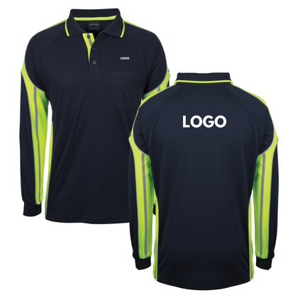 JB's Wear Custom Uniform Bundle – 10 Long Sleeve Polo Shirts with Free Logo