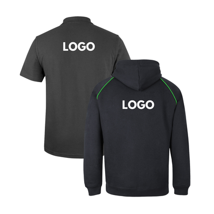 JB's Wear Uniform Bundle – 4 Polo Shirts + 2 Contrast Hoodies with Free Front Logo Embroidery