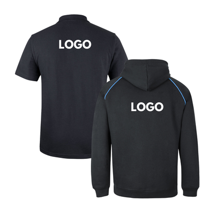 JB's Wear Uniform Bundle – 4 Polo Shirts + 2 Contrast Hoodies with Free Front Logo Embroidery