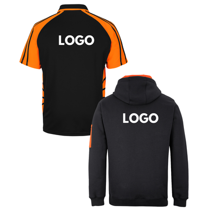 JB's Wear Hi-Vis Safety Custom Workwear Bundle – 4 Polo Shirts + 2 Hoodies with Free Logo