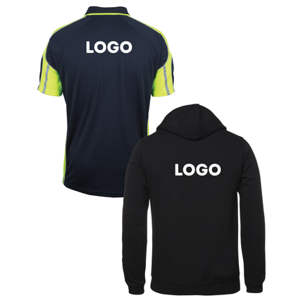 JB's Wear Custom Workwear Bundle – 4 Polo Shirts + 2 Hoodies with Free Logo & Embroidery