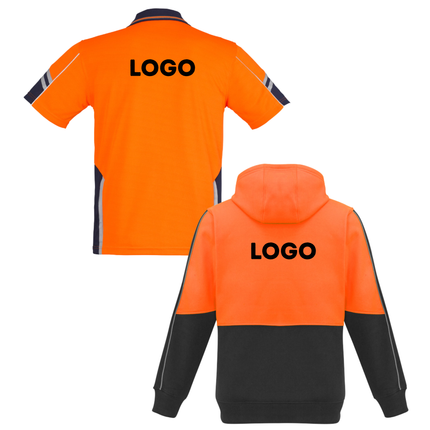 Syzmik Hi-Vis Safety Custom Workwear Bundle – 4 Polo Shirts + 2 Hoodies with Free Logo