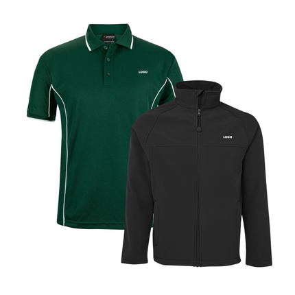 Jb's Wear 4 Polo Shirt + 2 Softhshell Jacket, Front Embroidery - No Back