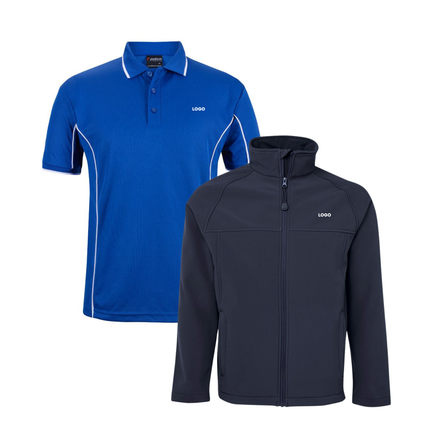 Jb's Wear 4 Polo Shirt + 2 Softhshell Jacket, Front Embroidery - No Back