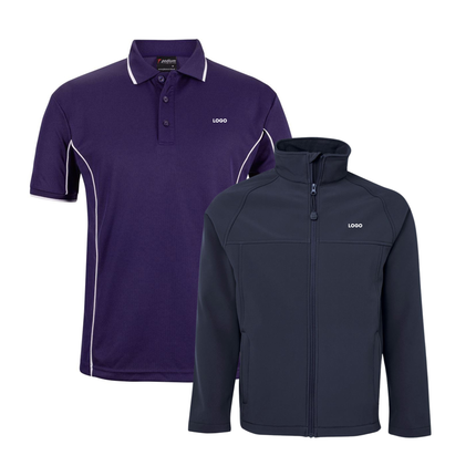 Jb's Wear 4 Polo Shirt + 2 Softhshell Jacket, Front Embroidery - No Back
