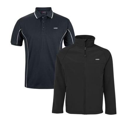 Jb's Wear 4 Polo Shirt + 2 Softhshell Jacket, Front Embroidery - No Back