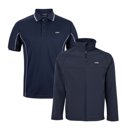 Jb's Wear 4 Polo Shirt + 2 Softhshell Jacket, Front Embroidery - No Back