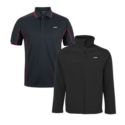 Jb's Wear 4 Polo Shirt + 2 Softhshell Jacket, Front Embroidery - No Back