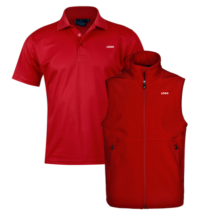 Winning Spirit Custom Workwear Bundle – 4 Polo Shirts + 2 Softshell Vests (Free Logo)
