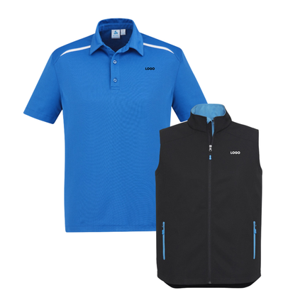 Biz Collection 4 Polo Shirt + 2 Softhshell Vest, Front Embroidery - No back