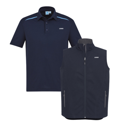 Biz Collection 4 Polo Shirt + 2 Softhshell Vest, Front Embroidery - No back