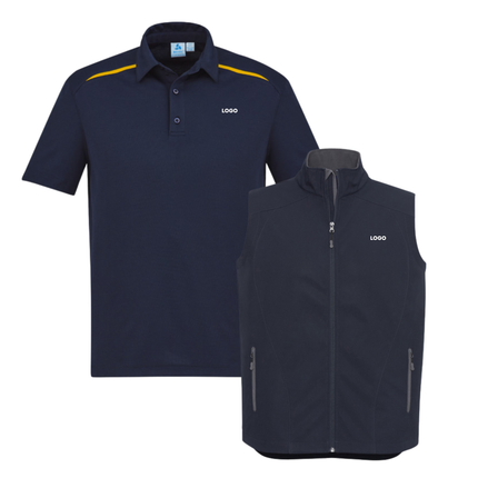 Biz Collection 4 Polo Shirt + 2 Softhshell Vest, Front Embroidery - No back