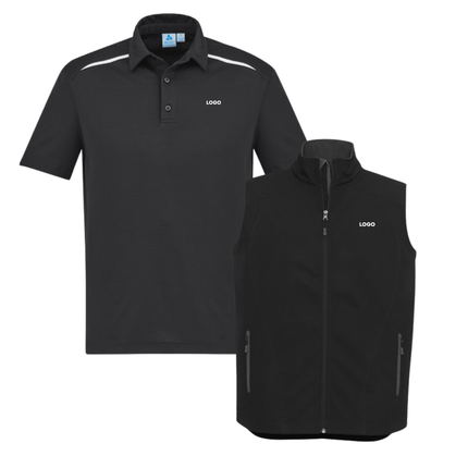 Biz Collection 4 Polo Shirt + 2 Softhshell Vest, Front Embroidery - No back