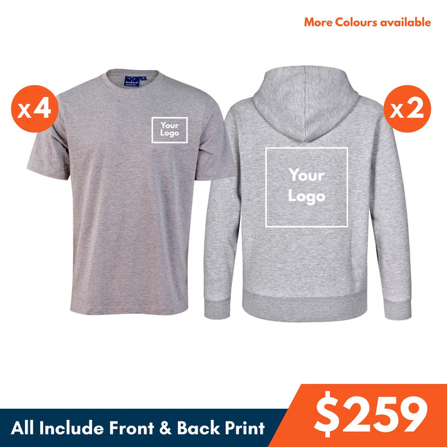 4 Tshirt + 2 Hoodie, Front and Back DTF Print