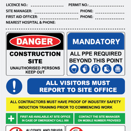 WHS - Custom Printed Worksite Safety Signs